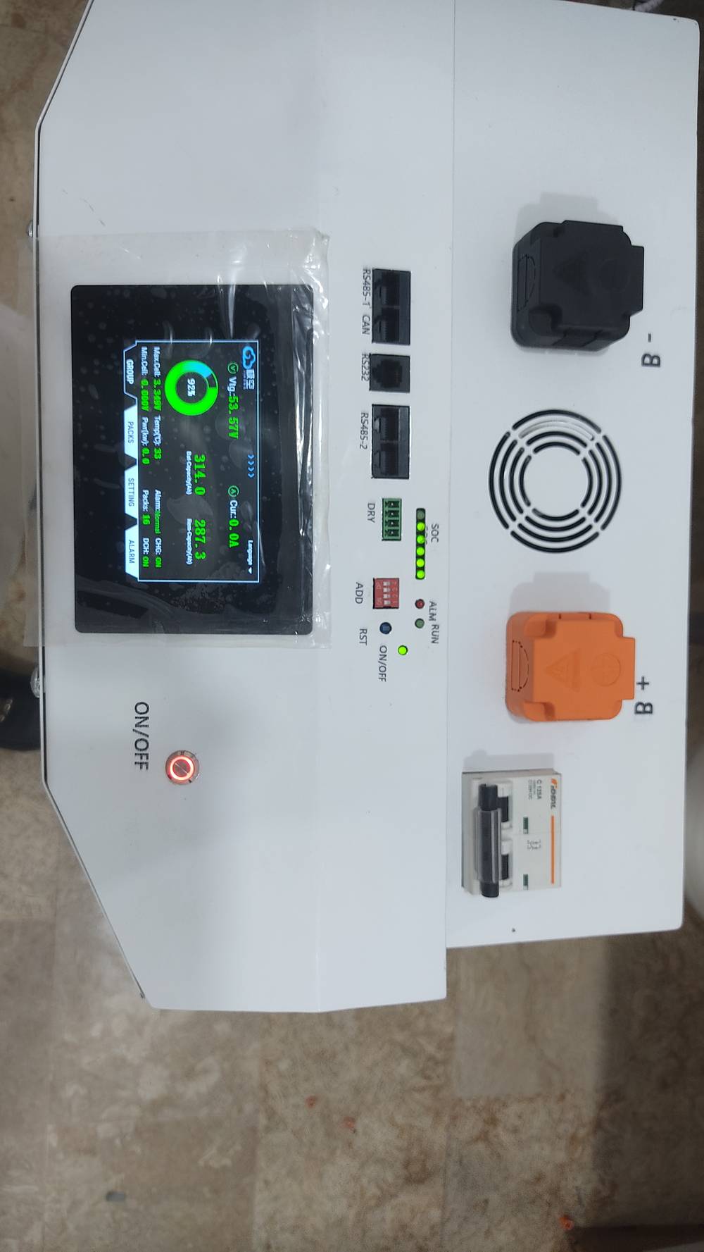 Enerpack Top Panel — Touchscreen BMS